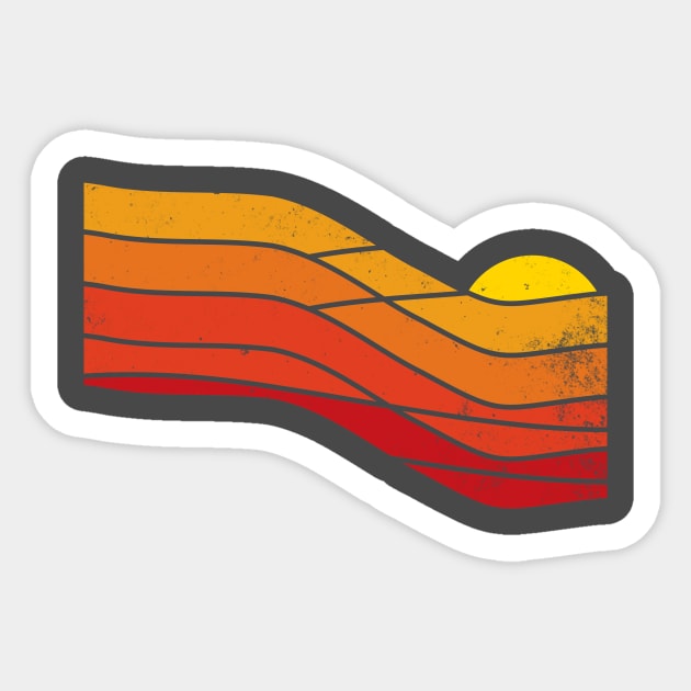 70s Retro Sunset Sticker by Vanphirst